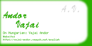 andor vajai business card